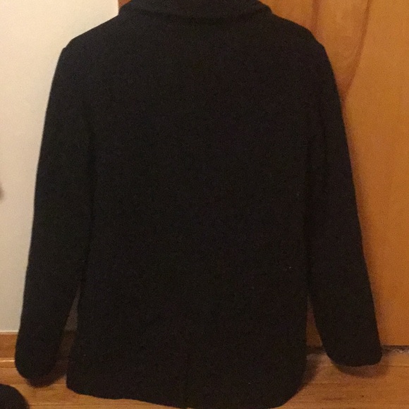 Men’s Aeropostale Small Black Pea Coat - Picture 2 of 5